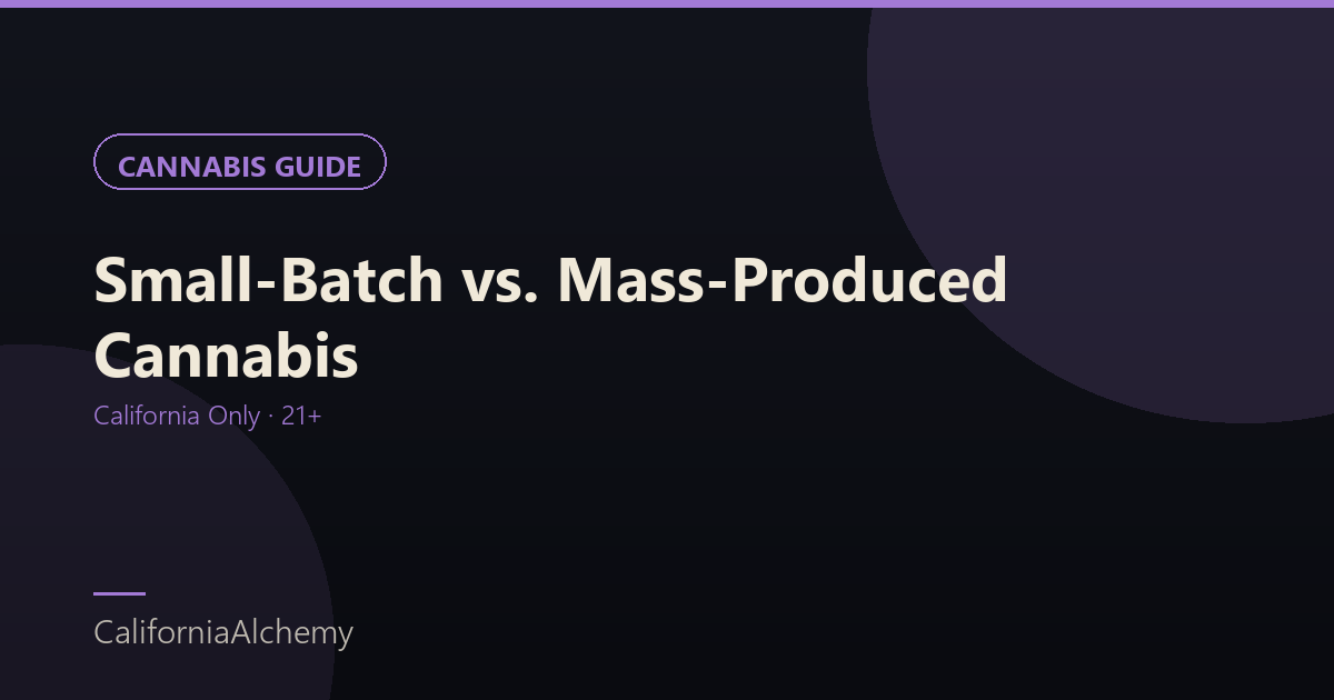 Shop Small-Batch vs Mass-Produced Cannabis – Why It Matters